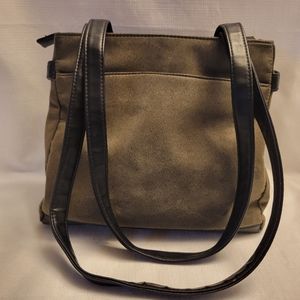 Kathy Ireland Gray Suede Shoulder Bag